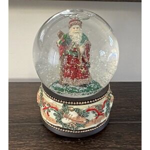 VINTAGE SAN FRANCISCO MUSIC BOX SANTA  FATHER CHRISTMAS  SNOW‎ GLOBE Working